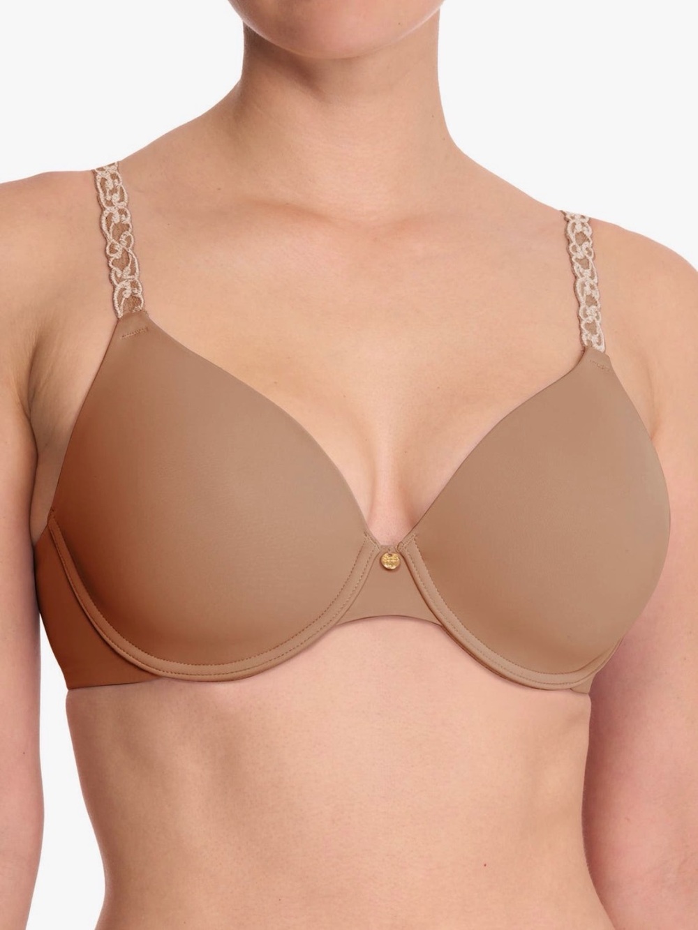 Natori Pure Luxe Underwire T-Shirt Bra 32D Buff/Cashmere